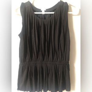 JCrew black pleated sleeveless top